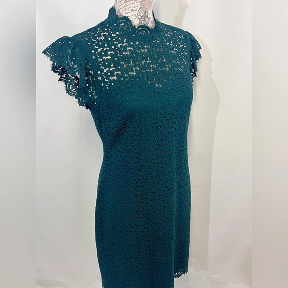 CECE Hunter green lace mini dress size 4. - Picture 8 of 13
